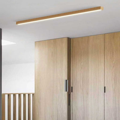 LineoWood LED-Deckenleuchte – langes, lineares Design mit Holzoberfläche