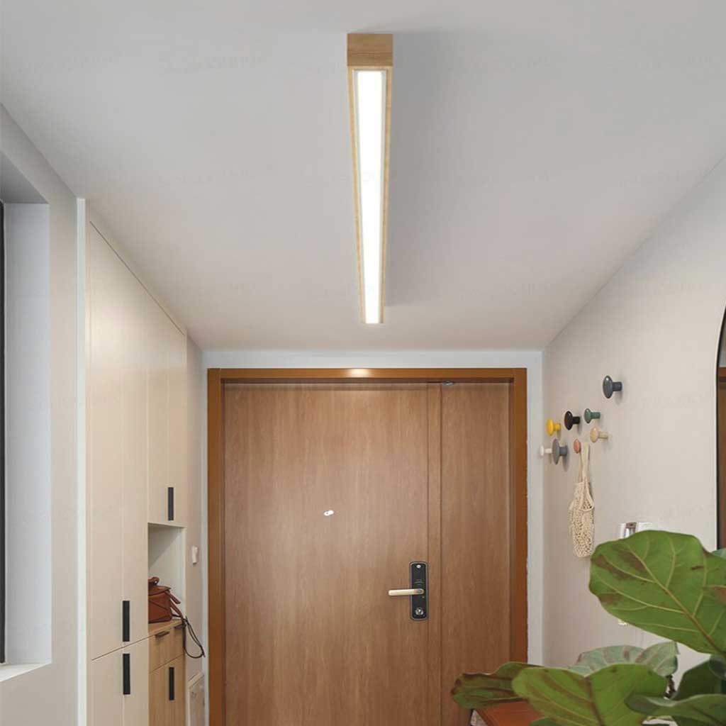 LineoWood LED Plafondlamp - Lang Lineair Ontwerp met Houten Afwerking