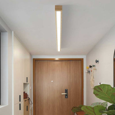 LineoWood LED Plafondlamp - Lang Lineair Ontwerp met Houten Afwerking