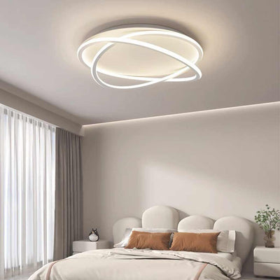 Moderne LED-Deckenleuchte GeoGlow – eleganter weißer Ring