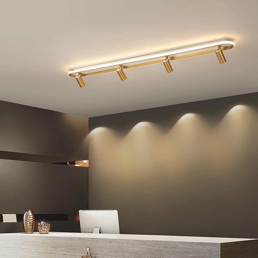 GoldenBeam Modern Linear LED Ceiling Spotlight - Sleek Gold & White Design