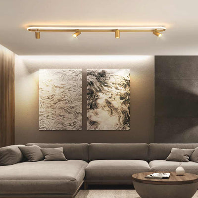 GoldenBeam Modern Linear LED Ceiling Spotlight - Sleek Gold & White Design