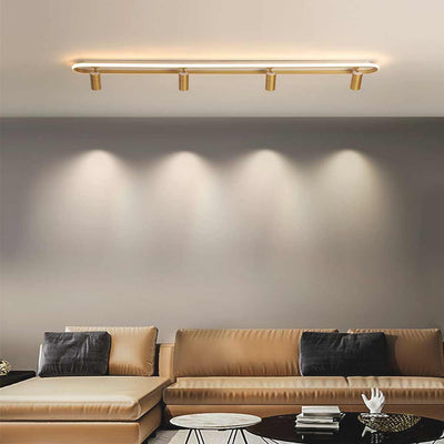 GoldenBeam Modern Linear LED Ceiling Spotlight - Sleek Gold & White Design