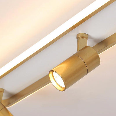 GoldenBeam Modern Linear LED Ceiling Spotlight - Sleek Gold & White Design