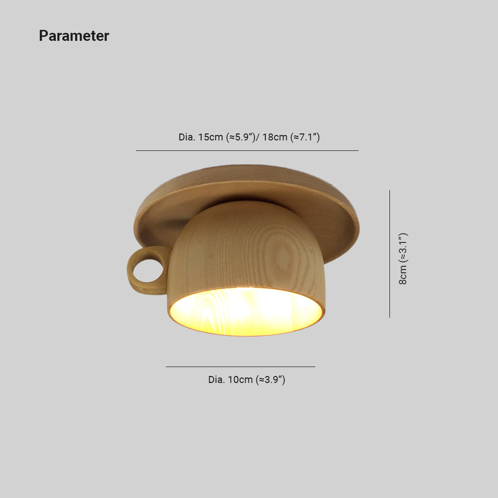 Romus Moderne Plafondlamp met Houten Cup Motief Slaapkamer