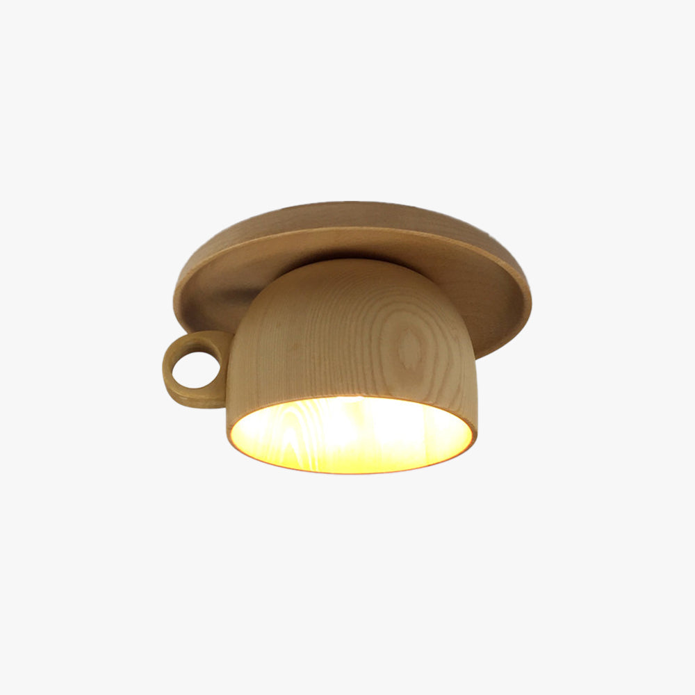 Romus Moderne Plafondlamp met Houten Cup Motief Slaapkamer