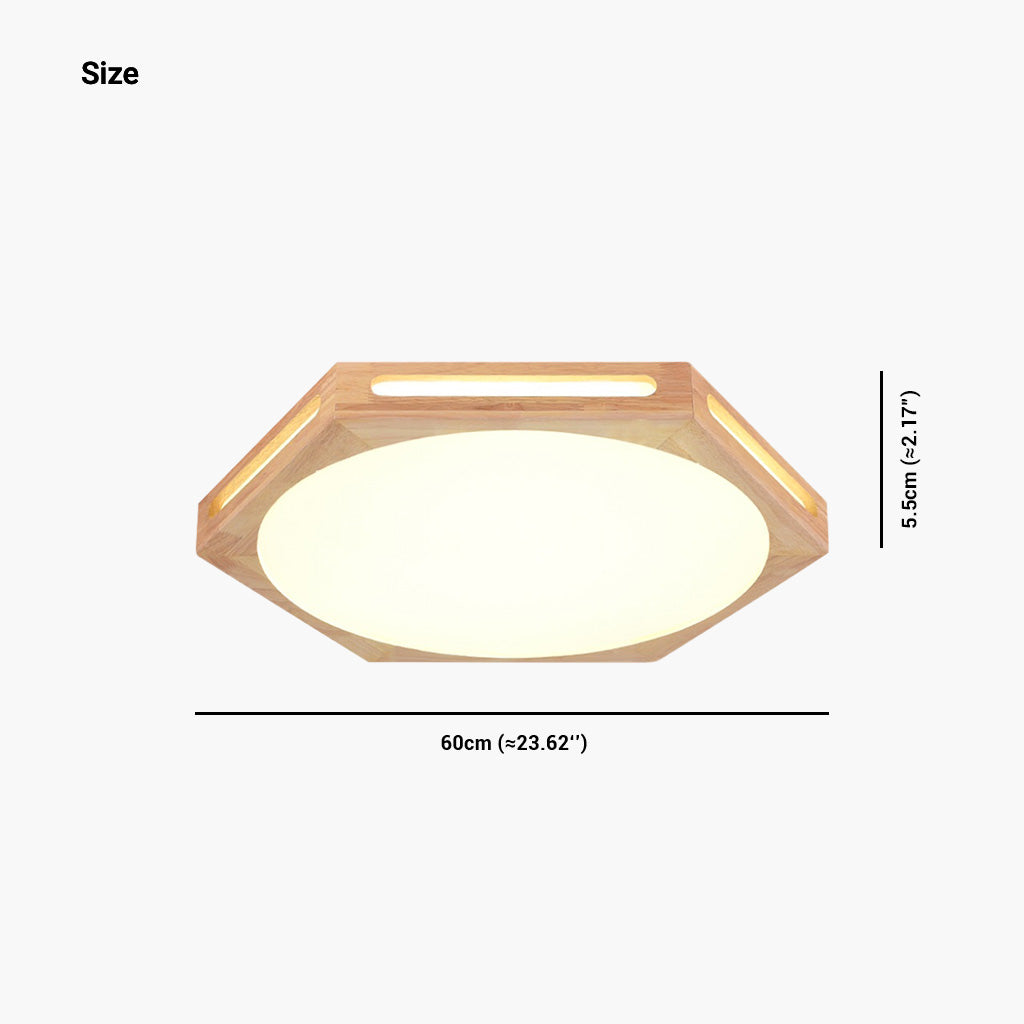 HexaWood Moderne Deckenleuchte – Geometrisches Sechseck-Design aus Holz