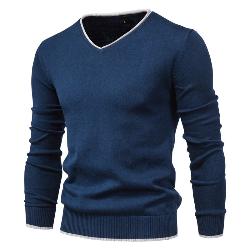 Slim-Fit-Pullover mit klassischem V-Ausschnitt für Herren | David