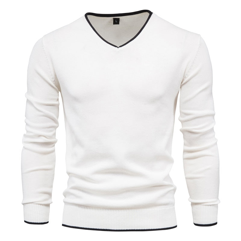 Slim Fit Sweater met Klassieke V-Hals voor Heren | David