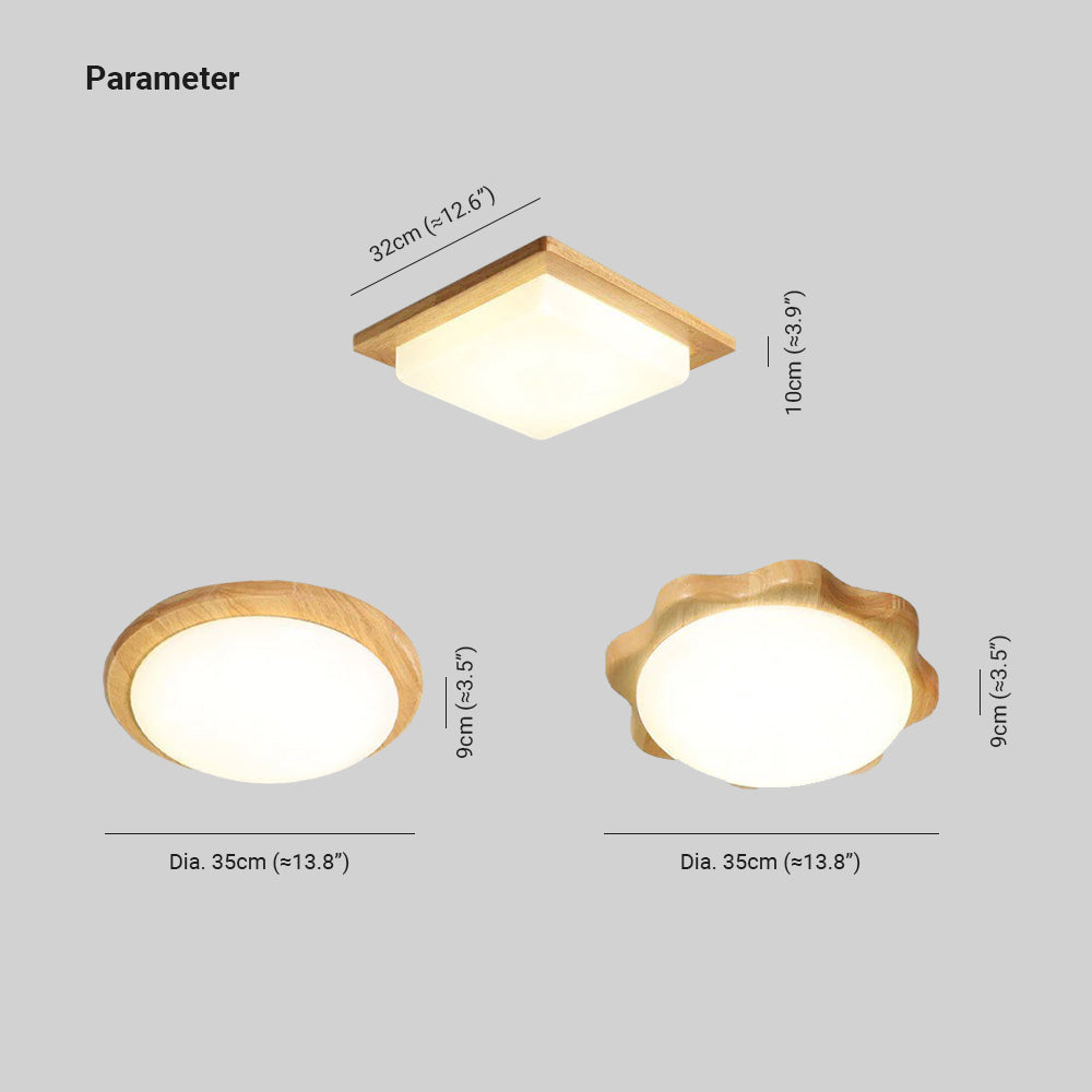 Wazor Moderne einfache Deckenleuchte aus Holz und Acryl für das Esszimmer