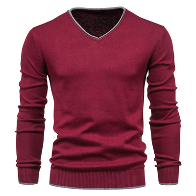 Slim Fit Sweater met Klassieke V-Hals voor Heren | David