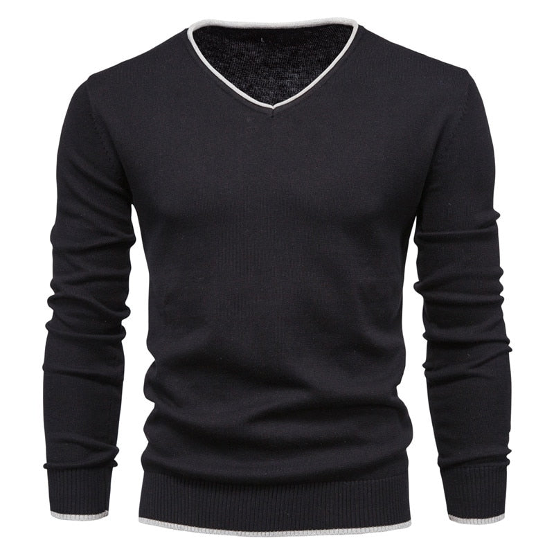 Slim-Fit-Pullover mit klassischem V-Ausschnitt für Herren | David