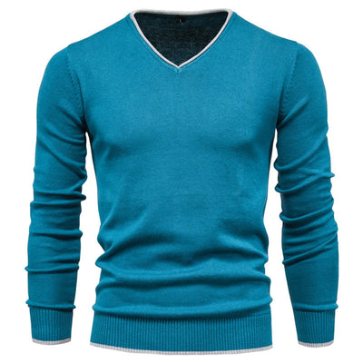 Slim Fit Sweater met Klassieke V-Hals voor Heren | David