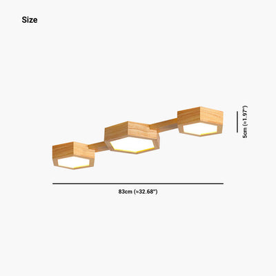 Moderne Deckenleuchte HexaGlow – japanisch inspiriertes Design aus Holz und Acryl