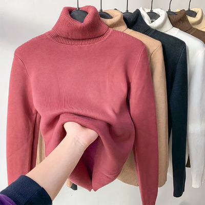 Rollkragenpullover mit Samtfutter für Damen | Celeste