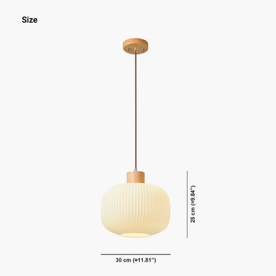 ZenithLicht Hanglamp – Japandi Elegantie in Hout en Glas voor Moderne Interieurs