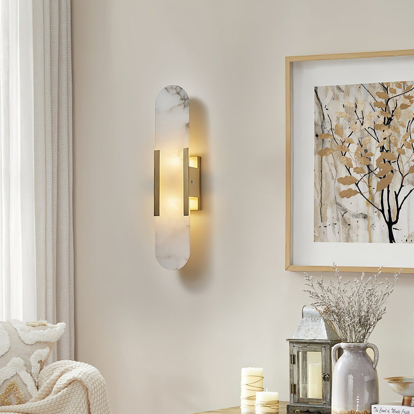 LuxeLicht | Stijlvolle Wandlamp met Elegante Messing Accenten