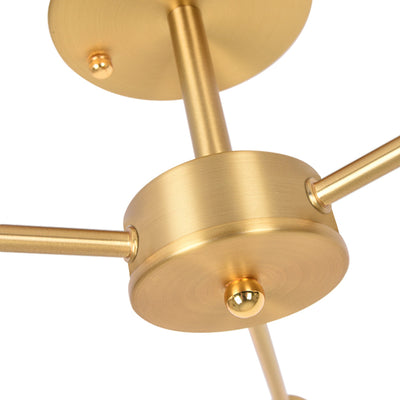 Mid-Century Sputnik Messing Semi Flush Mount Kroonluchter