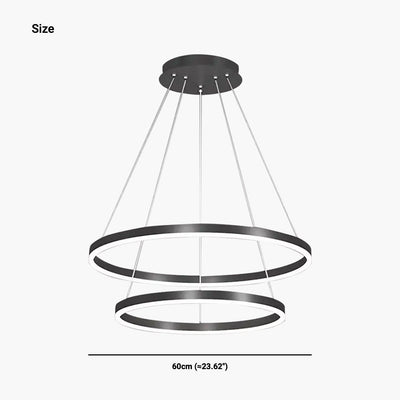 Luxe Halo Minimalistische Zwarte LED Hanglamp met Aluminium Ring