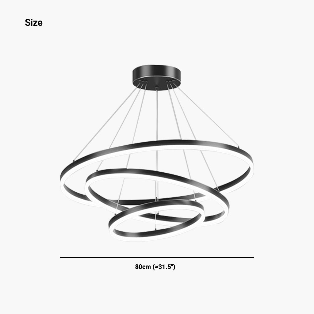 Luxe Halo Minimalistische Zwarte LED Hanglamp met Aluminium Ring