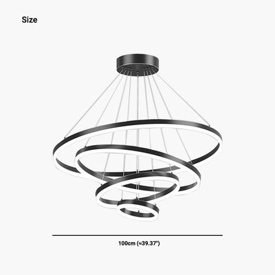 Luxe Halo Minimalistische Zwarte LED Hanglamp met Aluminium Ring