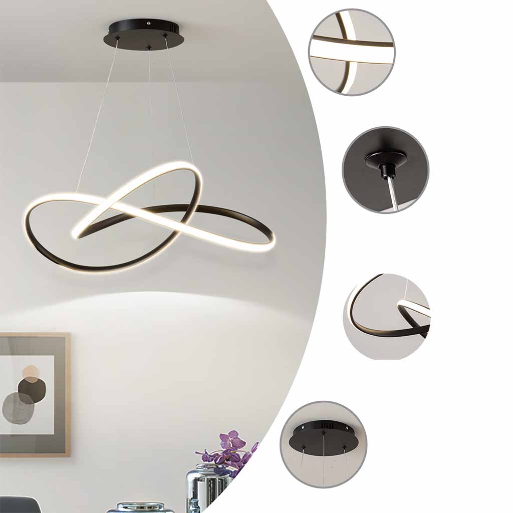 TwistLuxe LED Hanglamp – Moderne Minimalistische Gedraaide Verlichting met Dimbare Functie