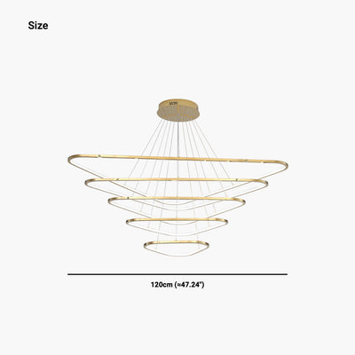 Luxuriöser dimmbarer LED-Kronleuchter Triad – Edelstahl- und Gold-Finish