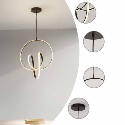 LunaGlow Moderne LED Hangende Kroonluchter - Abstract Gebogen Ontwerp