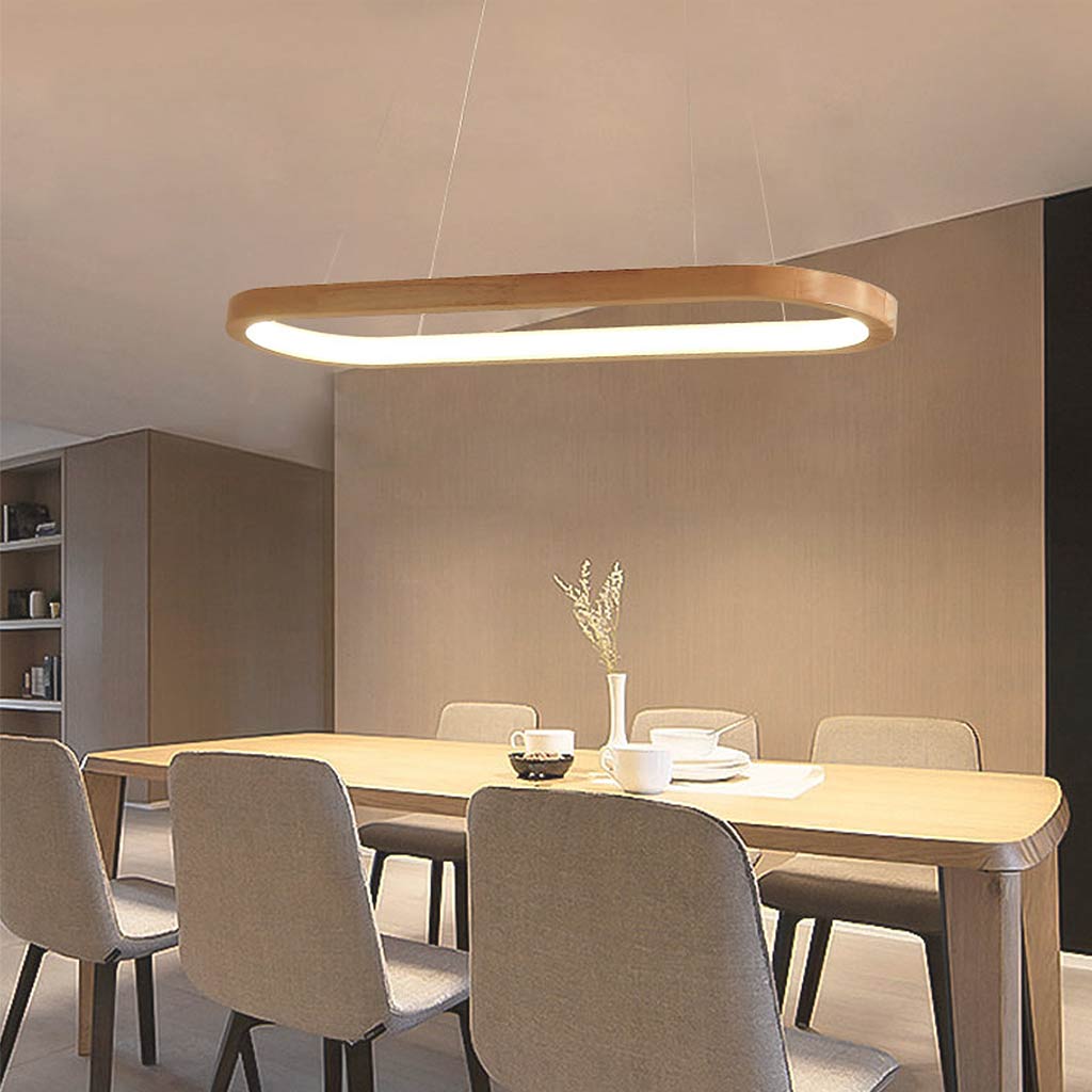 OvalLine Hängelampe – Minimalistisches ovales LED-Design aus Holz für Esszimmer und Küche