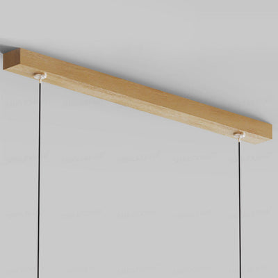 LumenLine Hängelampe – Schlanke lineare LED-Hängelampe aus Holz für Esszimmer und Büros