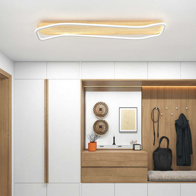 Modern Rectangular Flush Mount Ceiling Light in Wrought Iron