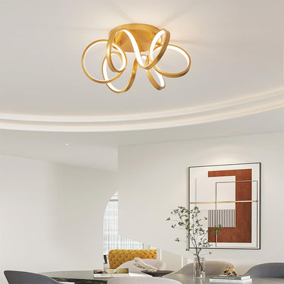 Luxe Halo LED Plafondlamp - Moderne Semi Flush Mount Kroonluchter