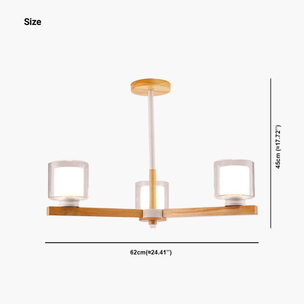 Cylindra Luxe – Moderne Zylinder-Deckenleuchte aus Holz und Glas in Schwarz/Weiß