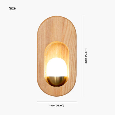 NordicLicht | Moderne Wandleuchte aus Holz für Nachttische und Flure