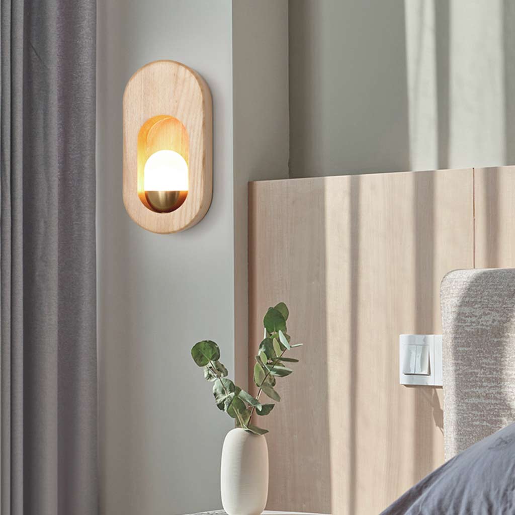 NordicLicht | Moderne Houten Wandlamp voor Nachtkastjes & Hallen