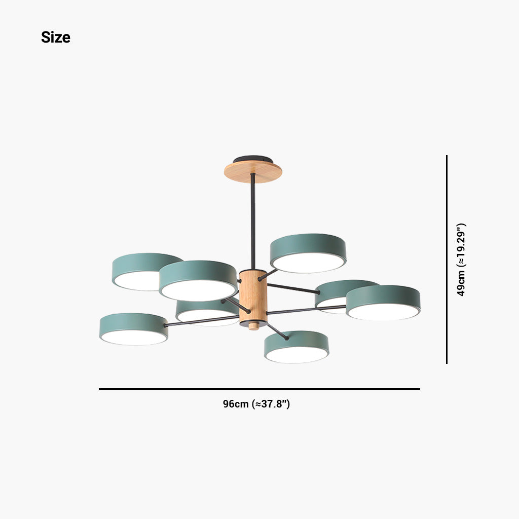 AuroraBranch LED-Kronleuchter – nordische Eleganz aus Metall und Holz