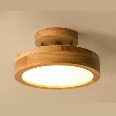 NordicLicht | Ronde Scandinavische Plafondlamp van Massief Hout