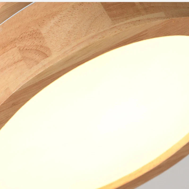 NordicLicht | Ronde Scandinavische Plafondlamp van Massief Hout