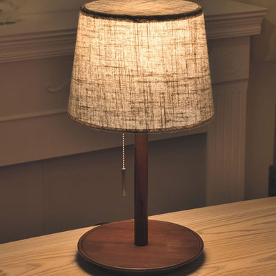 NoordLux Lamp - Premium Hout met Elegante Stoffen Accenten