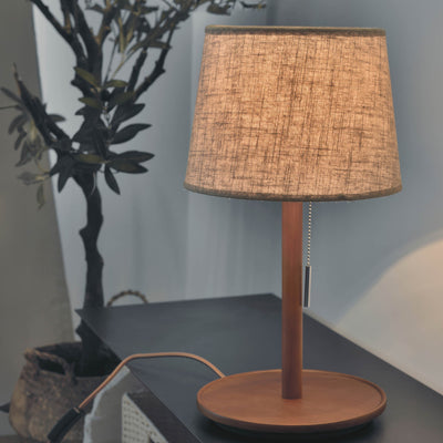 NoordLux Lamp - Premium Hout met Elegante Stoffen Accenten