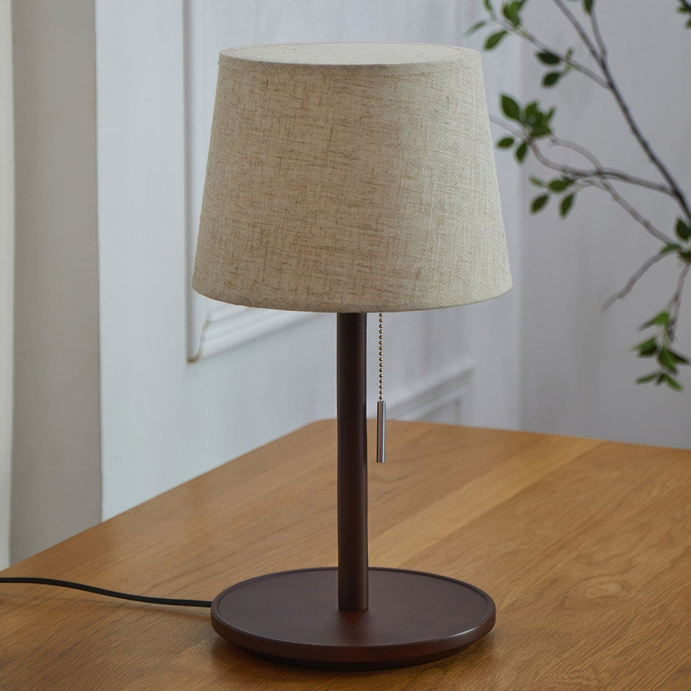 NoordLux Lamp - Premium Hout met Elegante Stoffen Accenten