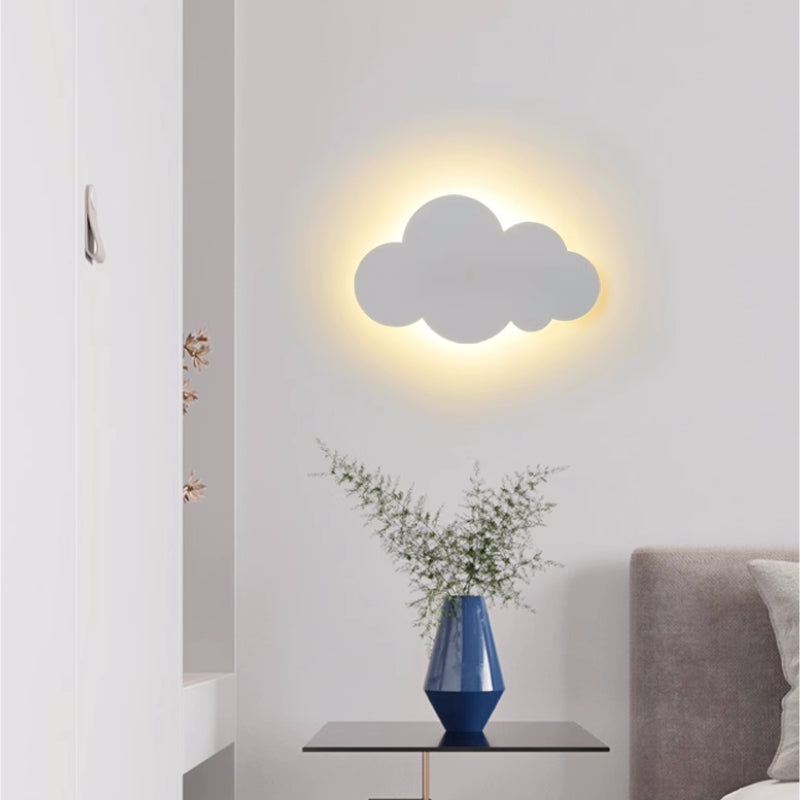 WolkLicht | LED-Wandleuchte – Weiß/Blau/Rosa – 30 cm Metalldesign