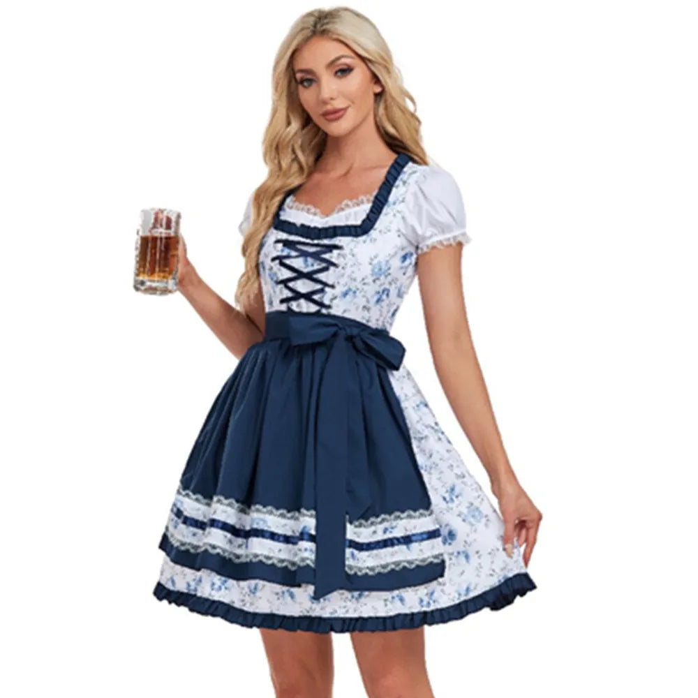 Authentisches kariertes Dirndl-Kostümkleid für das Oktoberfest | Traditionell und stilvoll