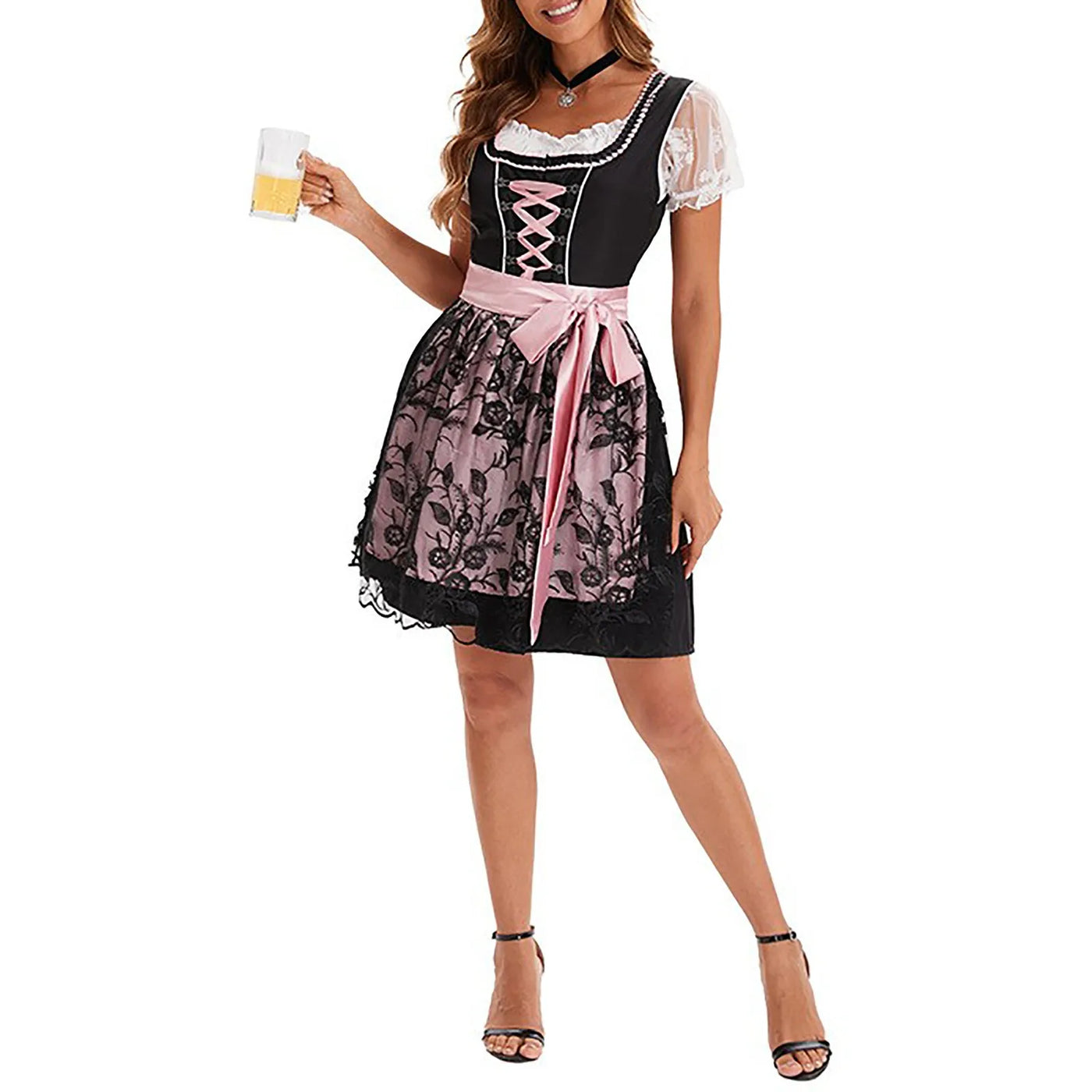 Traditionele Bier Oktoberfest Kanten Dirndl Jurk | Matilda