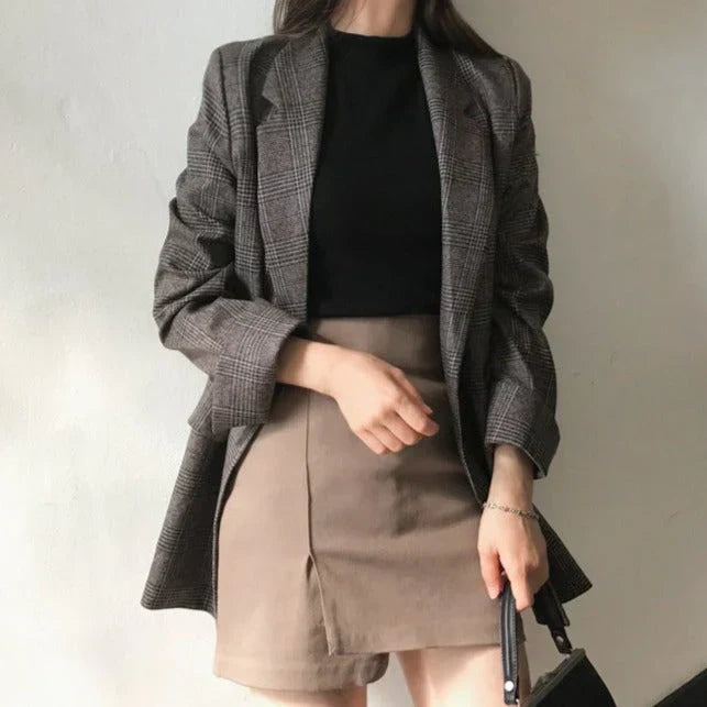 Blazer mit karierter Jacke | Emilia