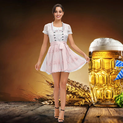 Oktoberfest Vrouwen Elegante Vintage Jurk met Kanten Top | Clara