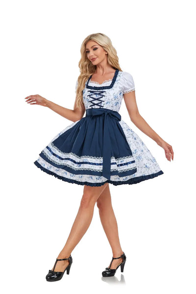 Authentisches kariertes Dirndl-Kostümkleid für das Oktoberfest | Traditionell und stilvoll