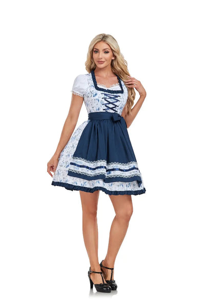 Authentisches kariertes Dirndl-Kostümkleid für das Oktoberfest | Traditionell und stilvoll