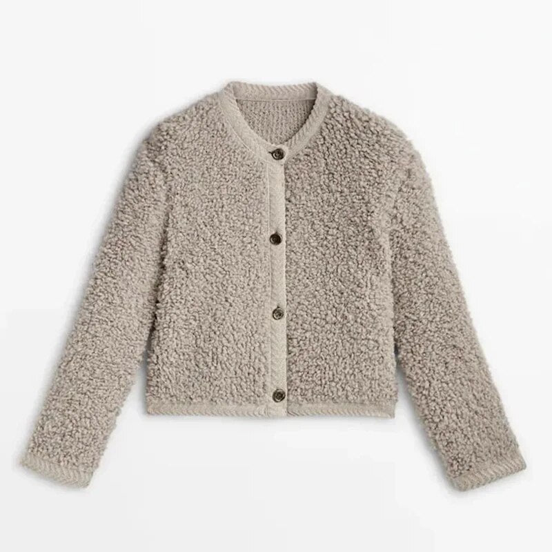 Bequemer Teddy-Cardigan für Damen | Offizier