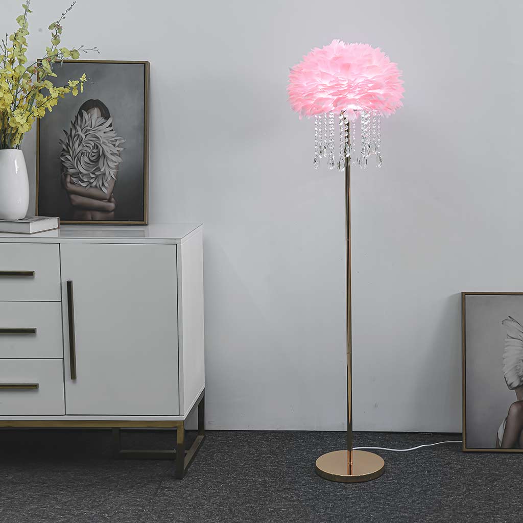 Luxe Crystal Glow Vloerlamp met Elegante Franje - Beschikbaar in 3 Stijlvolle Kleuren